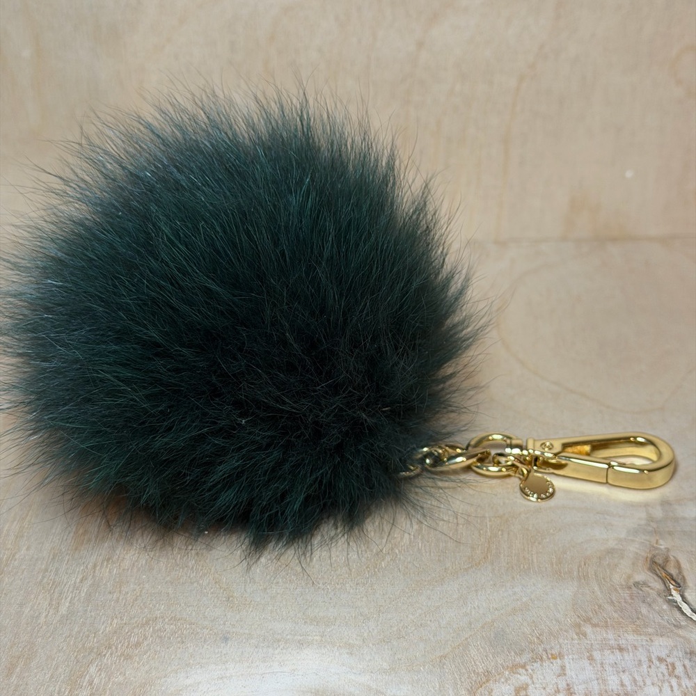 Michael Kors Green Fur Pom Pom Keychain - Picture 3 of 3